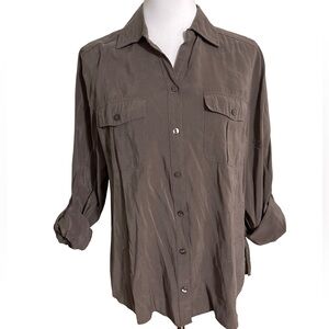 Chico's Taupe Button Up Blouse